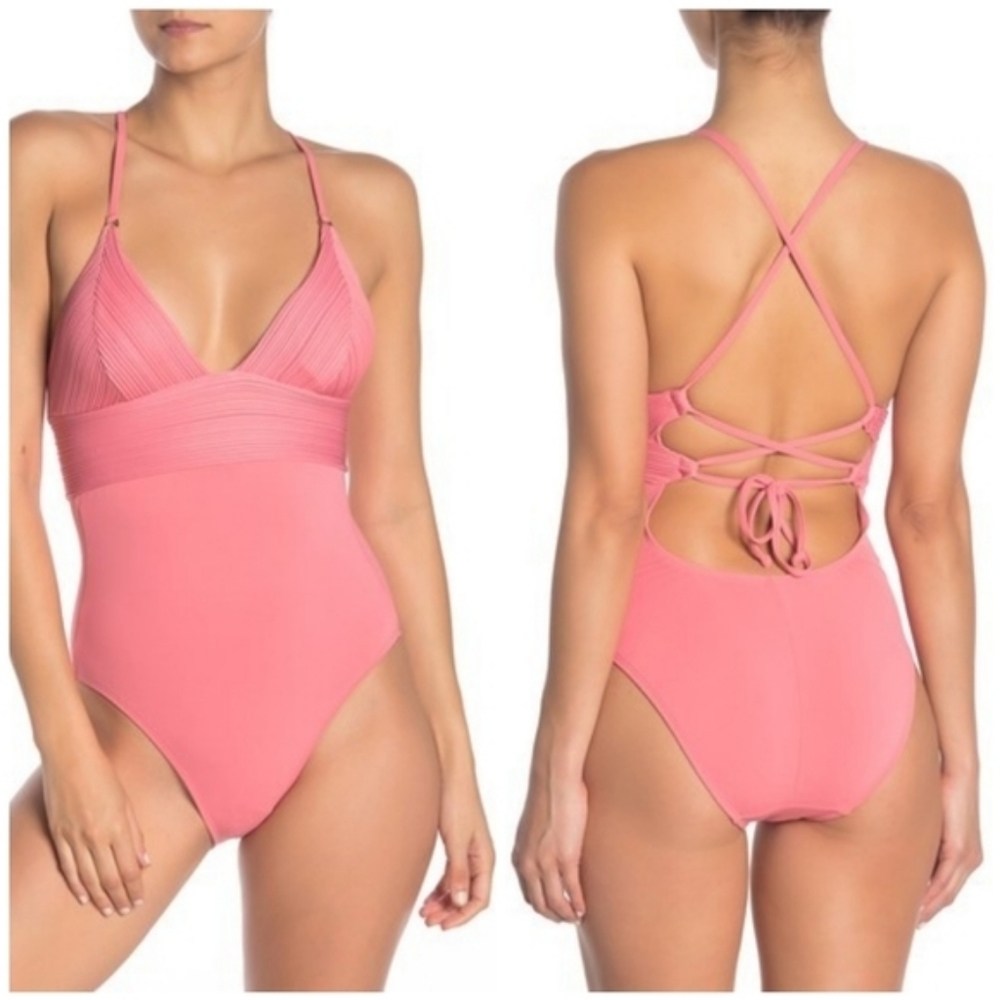 Robin Piccone Lily Plunge Neck One Piece Suit